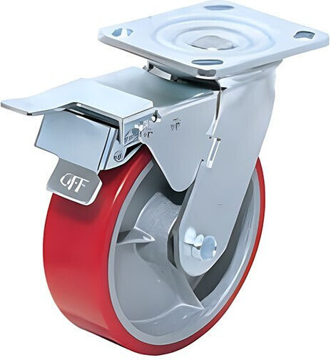 Agroequip Roată Rotativă Poliuretanică Cu Frână 125mm