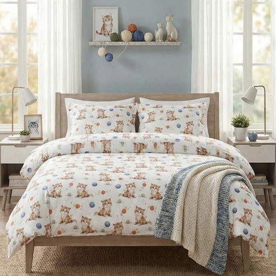 Pucioasa Conținut set Husă de pilotă pentru copii Super King Bej 220x240cm
