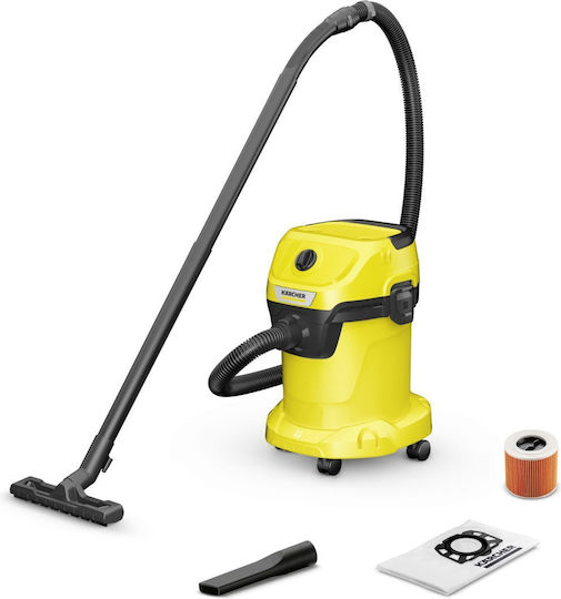 Karcher WD 3 Wet Dry Vacuum 1000W with Plastic Container 17lt Yellow