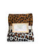SpitiBazaar Blanket Fleece Queen 220x240cm White With Brown Leopard