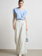 Women's Blouse Short Sleeve Sky Blue