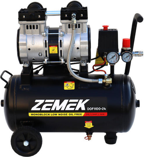 Zemek Einphasig Luftkompressor 82dB mit Leistung 1.5hp und Lufttank 24Es DOF1100-24