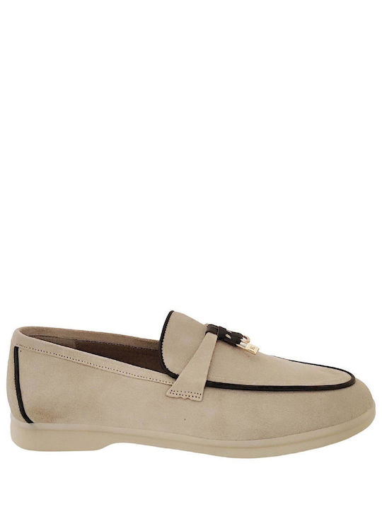 Komis & Komis Leder Damen Loafers in Beige Farbe