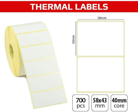 +Efo 700 Self-Adhesive Label Rolls for Label Printer 58x43mm 5pcs