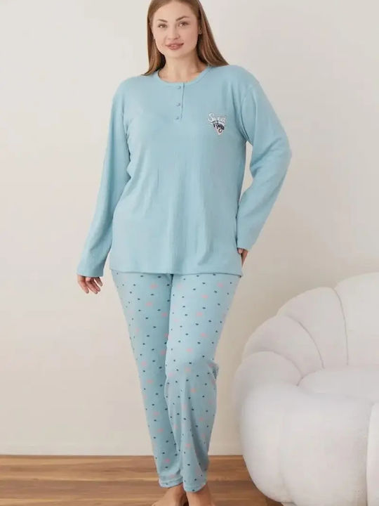 Lindros Winter Damen Pyjama-Set Mint