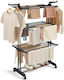 Vilde Metallic Folding Floor Clothes Drying Rack 78x64cm