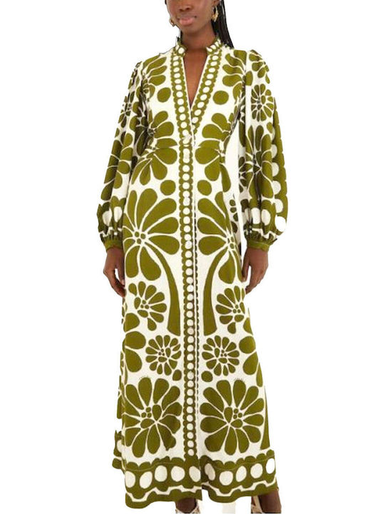 Farm Rio Maxi Dress for Wedding and Christening Green 344605 | Skroutz.mt