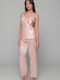Milena by Paris Winter Women's Pyjama Set Salmon, Red
