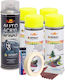 Complete Repair Painting Kit Wheels In Fluorescent Yellow Color V4
