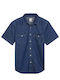 Classic Short-sleeved Denim Shirt Dark Indigo