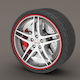 Premium Quality Rim Protection Set 4 Plastic Rings Red Color