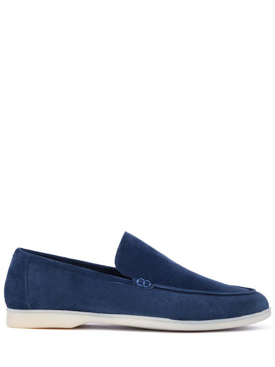 Δερμάτινα Ανδρικά Loafers σε Μπλε Χρώμα