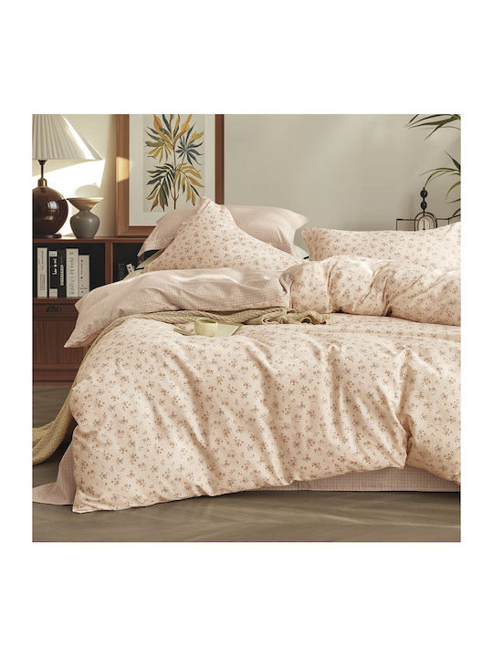Epavlis Homeware Σετ Σεντόνια Υπέρδιπλα με Λάστιχο 160x200+25εκ. Μπεζ (4τμχ)