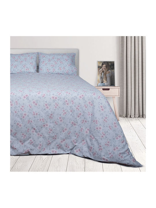 Epavlis Homeware 0401 Σετ Σεντόνια Υπέρδιπλα με Λάστιχο 160x200+35εκ. Γαλάζιο (4τμχ)