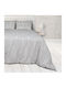 Epavlis Homeware 0404 Σετ Σεντόνια Διπλά με Λάστιχο 150x200+35εκ. Γκρι (4τμχ)