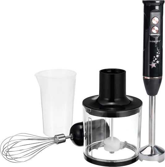 Sokany 600w 4-in-1 Hand Blender Chopper Whisk Grey