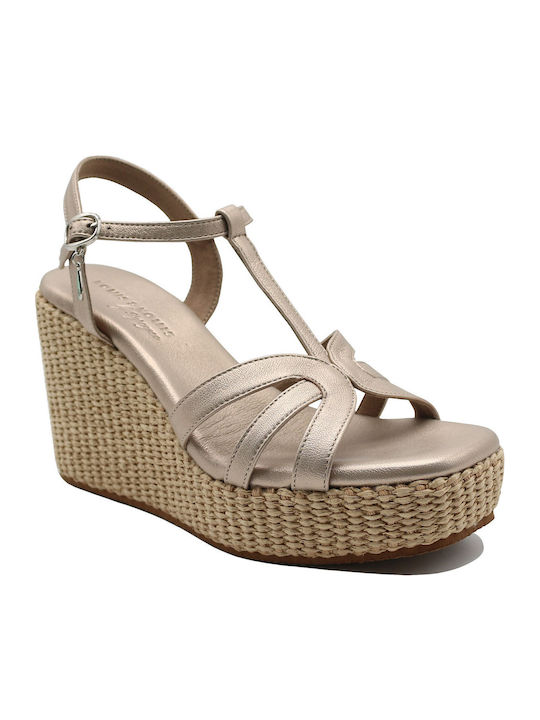 Women's Leather Platform Shoes Platinum