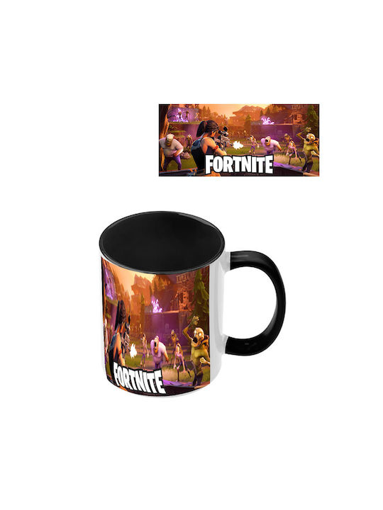 Cană Fortnite Neagră Mâner Interior