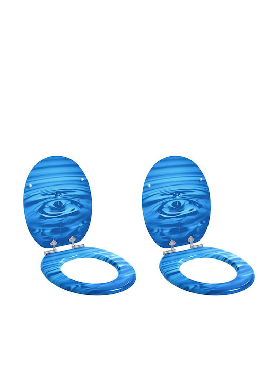 vidaXL Plastic Toilet Seat Blue 38cm
