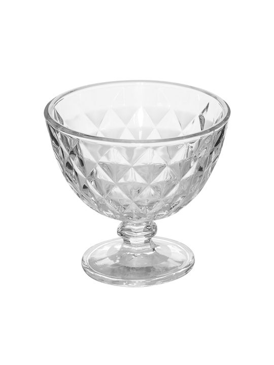 S-d Lea Ice Cream Serving Bowl Round Glass Transparent with Diameter 11cm