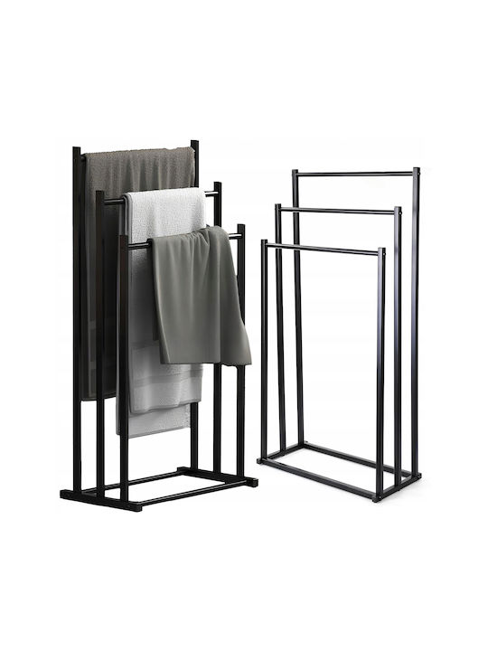Raft de haine de Baie Triplu ​41x84cm Inox Negru
