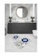 Bath Mat Gouri Eye White Background 60 x 60 cm