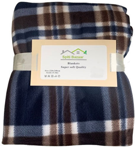 SpitiBazaar Pătură Fleece Extra-dublă 220x240cm Albastru închis
