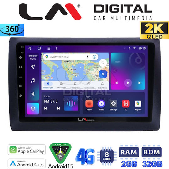 LM Digital Ηχοσύστημα Αυτοκινήτου για Fiat Stilo 2001 > 2007 (Bluetooth/USB/WiFi/GPS/Apple-Carplay/Android-Auto)