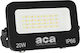 Aca Στεγανός Προβολέας LED 20W Ψυχρό Λευκό 6500K IP66