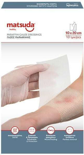 Matsuda Paraffin Sterile Gaze 10x20cm 10pcs