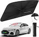 Parasolar Auto Tip Umbrelă Retractabilă Protecție UV Parbriz Auto Pliabil Ușor De Folosit Husă Elegantă Universal Parbriz Auto 140x79 Cm