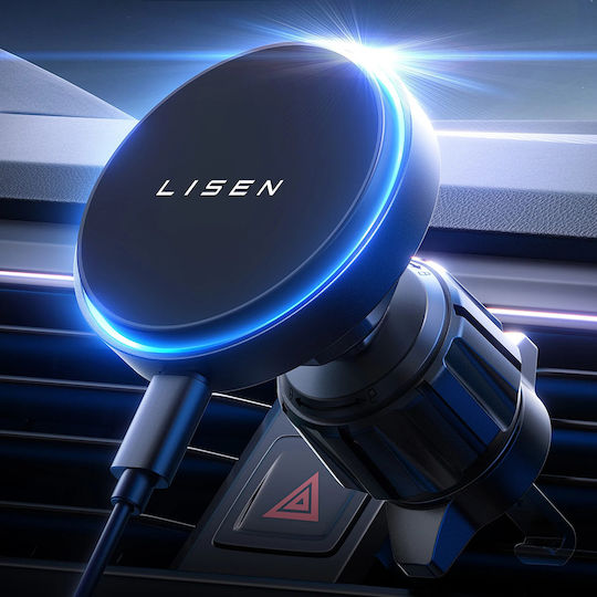 Lisen Βάση Κινητού με Ασύρματη Φόρτιση 15W MagSafe Μαύρη Lisen Βάση Κινητού με Ασύρματη Φόρτιση 15W MagSafe Μαύρη