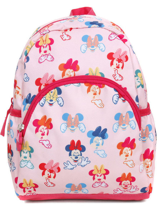 Minnie Mouse School Bag Backpack Elementary, Elementary Pink with Water Bottle Holder