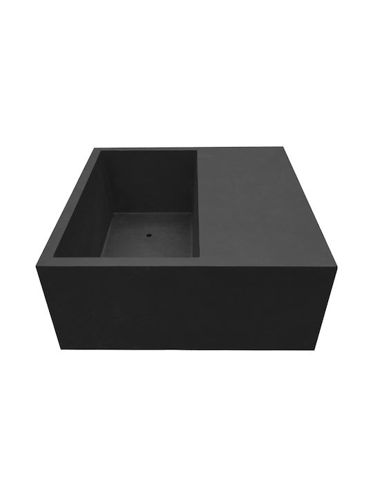 Marhome Planter Box Concrete Black 92x92x45cm.