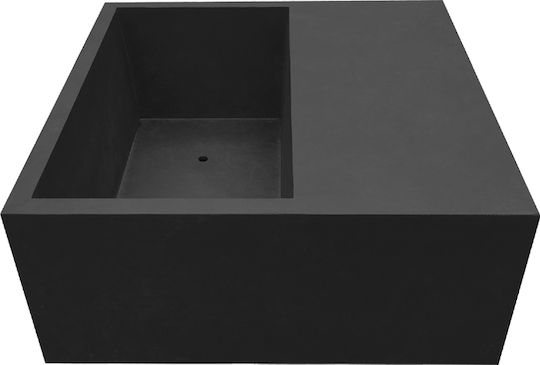 Marhome Кутия за саксии Бетон Черно 92x92x45см.