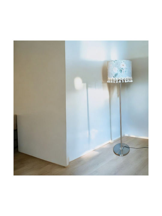 Oxygen White Roses Stehleuchte mit Fassung für Lampe E27 Silber
