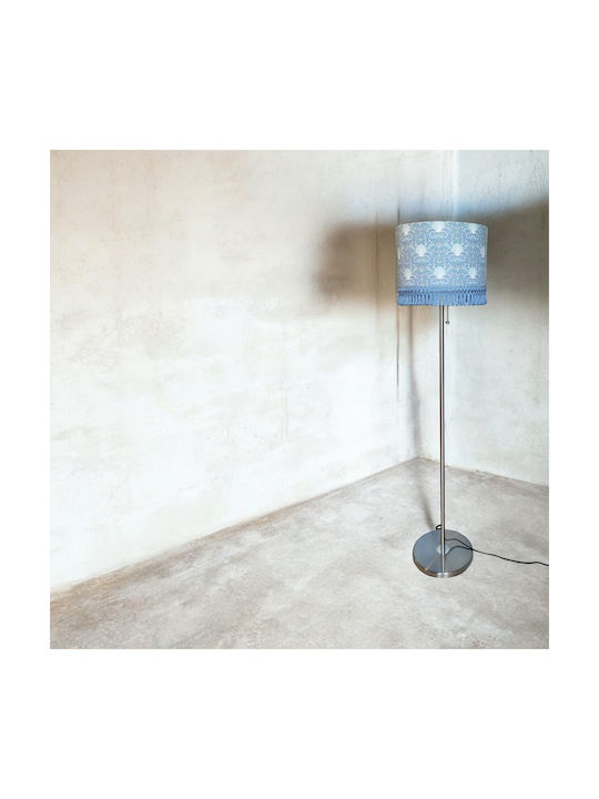 Oxygen Blue Cells Φωτιστικό Δαπέδου με Ντουί για Λαμπτήρα E27 Ασημί