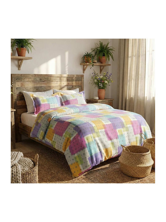 Pucioasa Set Cearșafuri 240x270cm. Pastel Check...