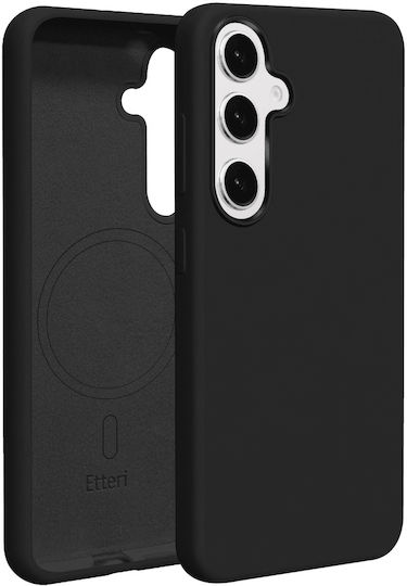 Etteri Mag Книга Силикон / Закалено стъкло Черен (Galaxy S26 Ultra)