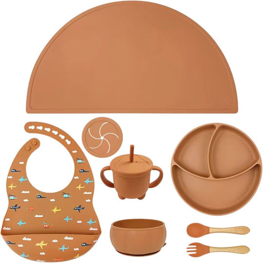 Queen Mother Set de hrănire Avioane din Silicon Roșu 8buc