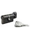 Thirard Lock Cylinder Security 60mm (30-30) with Knob and 3 Keys Black