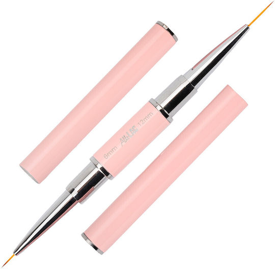 Brush Διπλής Όψης Nail Art 6mm 12mm Allelac Rose