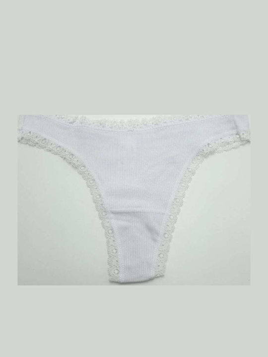 Hand's Foner Βαμβακερό Γυναικείο String με Δαντ...