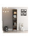 Schmale Kleiderschrank 1 Tür mit Spiegel Innere Organisation Walnuss Anthrazit 40×47 5×201.4 cm