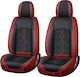 Premium Car Seat Covers 5 Seats Deluxe Perforated Eco Leather Textile Dark Red Black