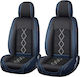 Premium Car Seat Covers 5 Seats Deluxe Perforated Eco Leather Textile Black Dark Blue