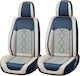 Premium Autositzbezüge 5 Sitze Deluxe Perforiertes Eco Leder Textil Blau Weiß