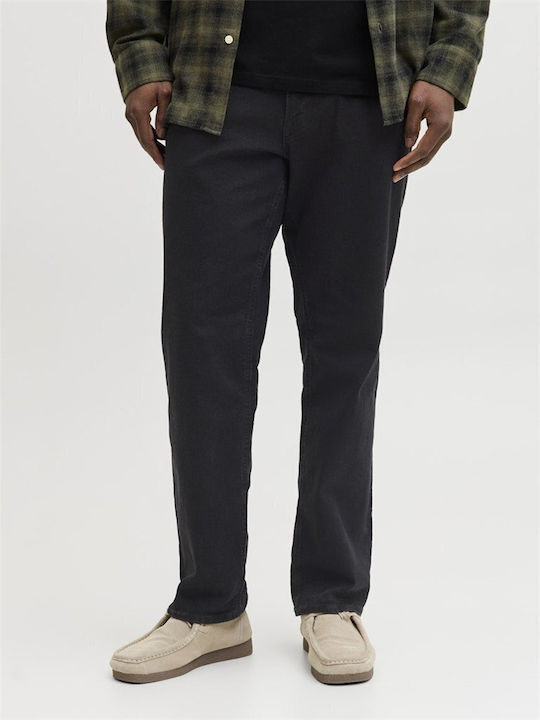 Men's Elastic Jeans Pants with Slim Baggy Fit Black