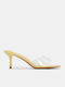 Mules with Thin High Heel in Yellow Color