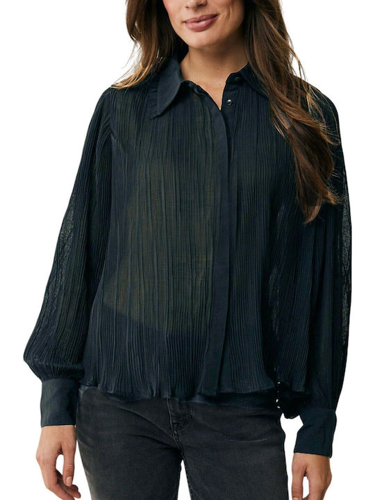 Women's Blouse Long Sleeve Deep Black